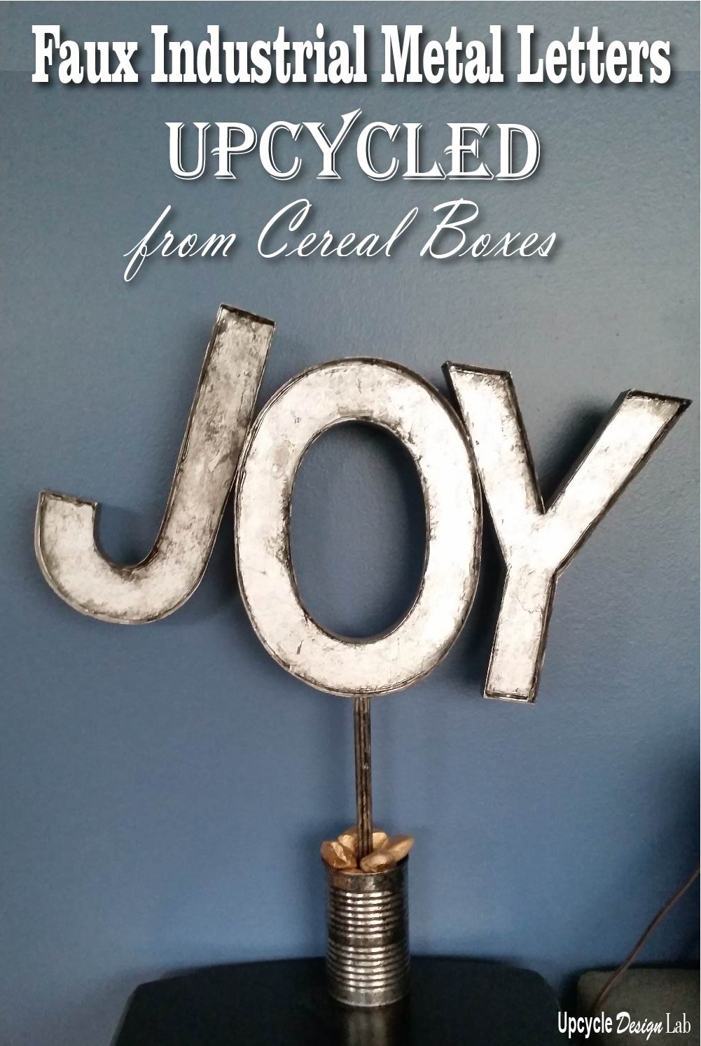 How to make faux industrial metal letters from cereal and cracker boxes