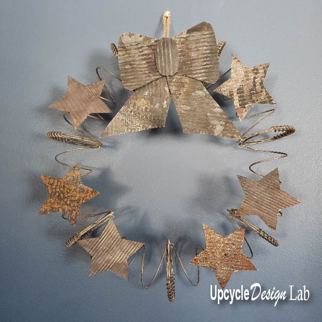 DIY Recycled Metal Christmas Wreath Tutorial