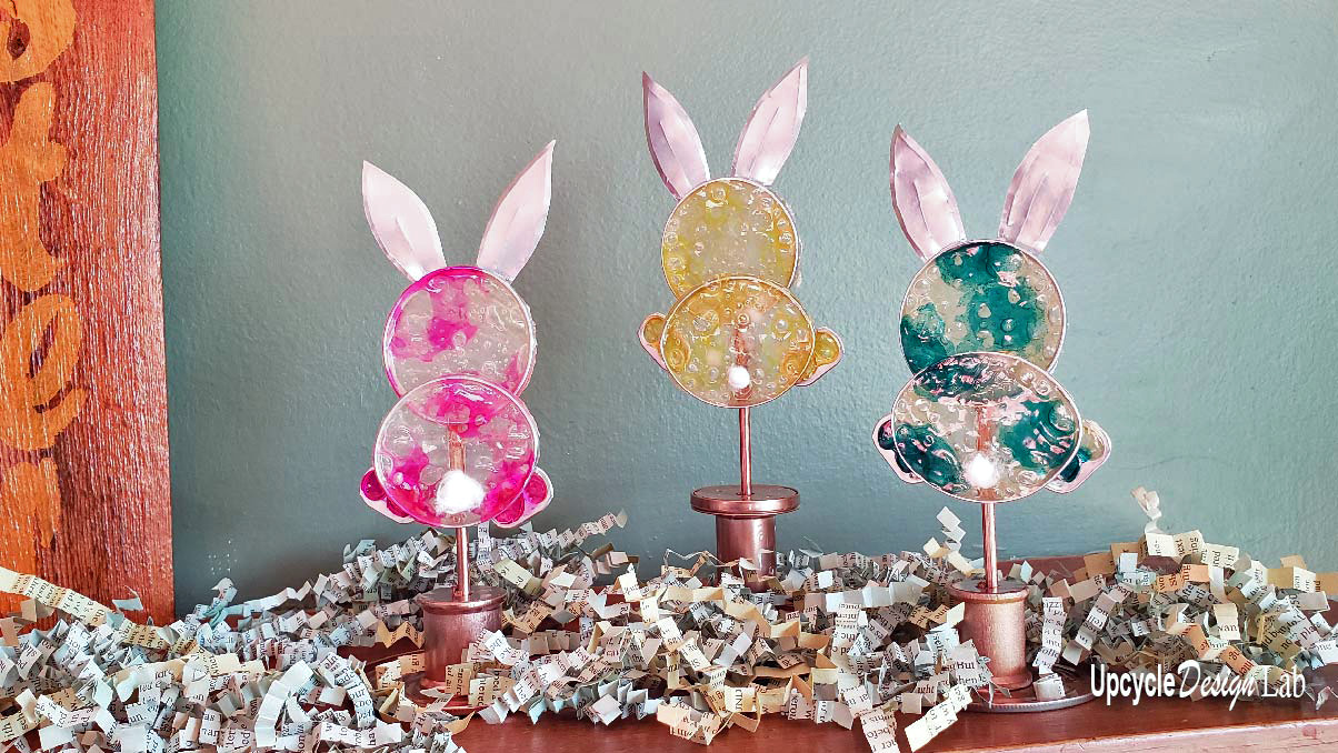 Upcycled Wooden Log Easter Bunny Decoration - DIY & Crafts